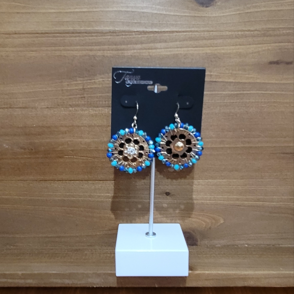 Tanya Creations Blue Turquoise Dangle Earrings